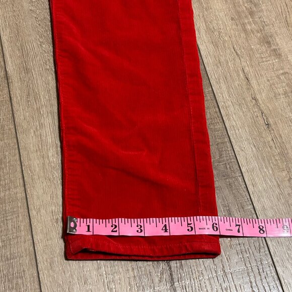 Adriano Goldschmied The Stevie Ankle Slim Straight Red Corduroy Pants Size 29 - Picture 10 of 12